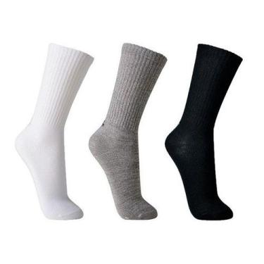 Imagem de Kit Três Pares De Meia Cano Longo Lupo, PRETO/CHUMBO/BRANCO, 41-44