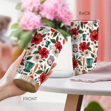 Imagem de Caneca de café Tumbler Oasisdream 600mL com estampa floral