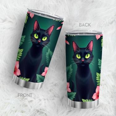 Imagem de Caneca de viagem Oasisdream Tumbler de aço inoxidável 600mL com tampa