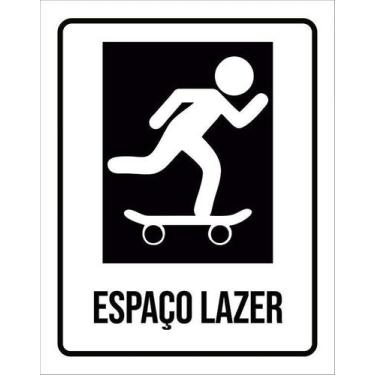 Imagem de Kit 10 Placa Acm Setor Espaço Lazer Skate 18X23 - Sinalizo