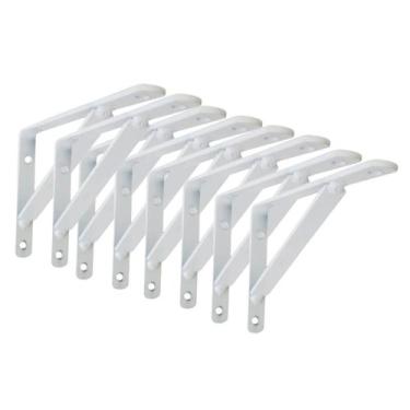 Imagem de Kit 8 Suporte De Prateleira Cantoneira Mão Francesa 20Cm - Hd Ferragen