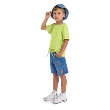Imagem de Bermuda Jeans com Elastano Infantil Masculina Quimby, 6