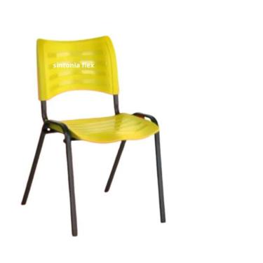 Imagem de cadeiras iso fixa desmontável empilhavel - recepção - sala de espera - cor amarelo