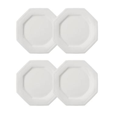 Imagem de Jogo 4 Pratos Rasos Prisma Brancos 28 Cm Porcelana Schmidt