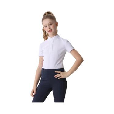 Imagem de Camiseta Equestre Infantil De Verão De Secagem Rápida Com Mangas Curta
