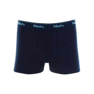 Imagem de Cueca Boxer Mash 170.26 Masculina Basic Algodão T. P/GG, G, Az08, Azul