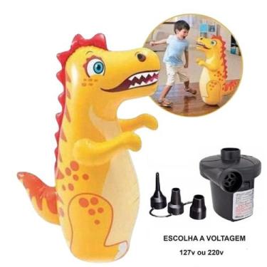 Imagem de Boneco joão bobo teimoso inflável p/crianças +bomba elétrica - Intex, 