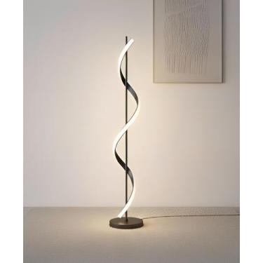 Imagem de Luminária Chão Moderna Minimalista Slim Perfil LED Integrado Espiral -