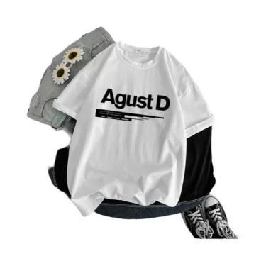 Imagem de Camiseta Feminina Coreana KPOP Agust D D-2 Álbum Yoongi Streetwear Gol