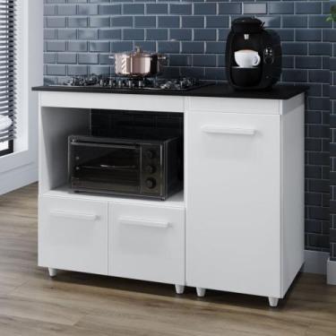 Imagem de Balcão Para Cooktop Mayla 114cm 04 Bocas 03 Portas Com Tampo Recortado