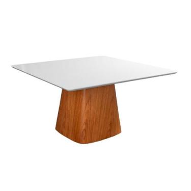 Imagem de Mesa Sala de Jantar Quadrada Madeira Maciça e Verniz Bérgamo Authentic