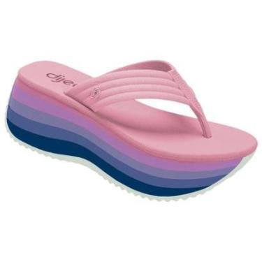 Imagem de Tamanco Feminino Dijean Ultra Leve Conforto Macio Anabela - Rose - 37-Feminino