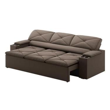 Imagem de Sofá 3 Lugares Retrátil e Reclinável Pop 2,05m - Netsofas, Marrom