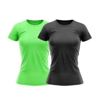 Imagem de Kit 2 Camisas Proteção Solar Manga Curta Feminina Blusa Térmica - TR4,