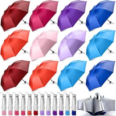 Imagem de Guarda-chuva dobrável Silkfly, kit com 24 unidades, à prova de vento, 