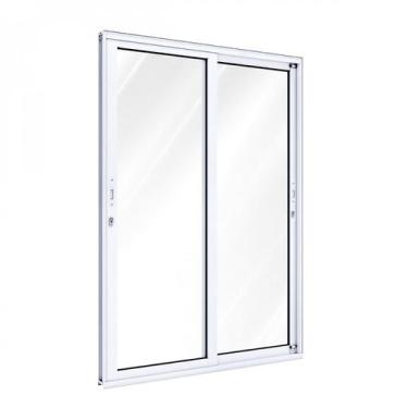 Imagem de Porta de Alumínio de Correr 215x150cm 2 Folhas com Vidro Lucasa Alumin