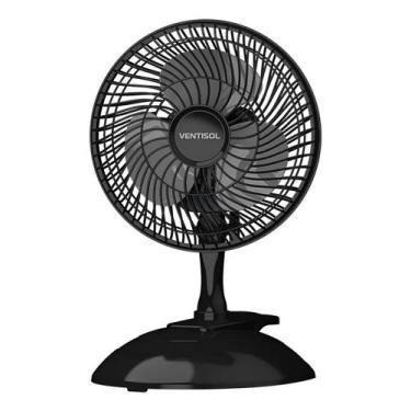 Imagem de Micro Ventilador Mini 20cm Black Turbo 3pás Ventisol 127v