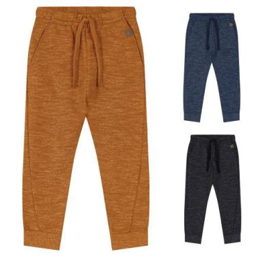 Imagem de Calça Moletom Molinê Jogger Escolar Infantil Juvenil Inverno Fio Quent