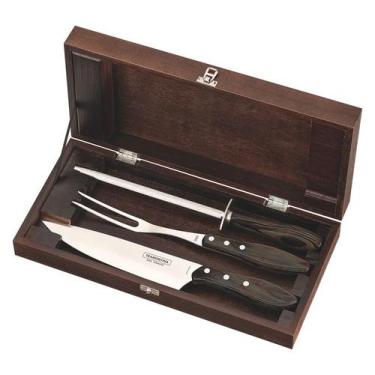 Imagem de Kit para Churrasco Tramontina Polywood com Estojo 4 Peças