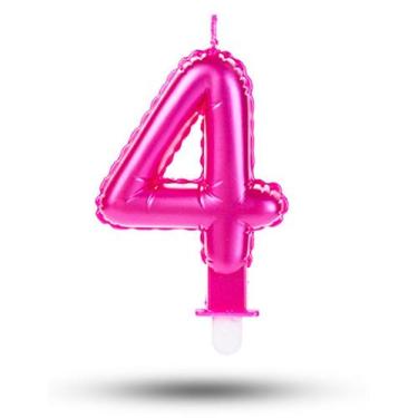 Imagem de Vela balão Número 4 Rosa Decoração Festa aniversário - SILVERPLASTIC