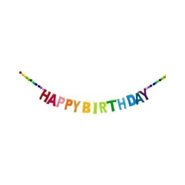 Imagem de Conjunto de Faixas de Aniversário 3D Coloridas para Decoração de Festa