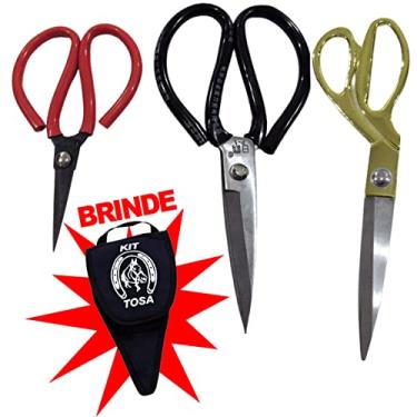 Imagem de Kit Tesouras Para Crina e Tosa em Cavalos 4 Peças Original