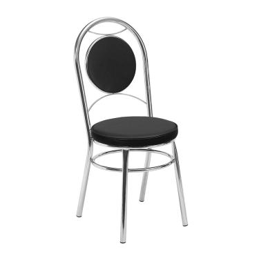 Imagem de Kit 2 Cadeiras Cromadas CC10 de Metal e Assento Espuma D15 Treparoni - Preto