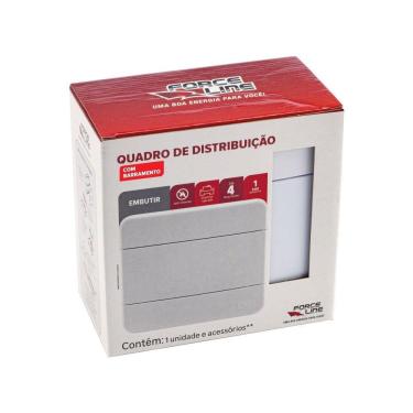 Imagem de Quadro de Distribuição C/Barramento 4 Disj Embutir Forceline