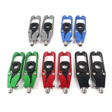 Imagem de FINMOKAL Ajustadores de corrente de blocos de eixo traseiro tensores para Kawasaki Z900 ZR900 2017-2018
