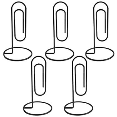 Imagem de LNQ LUNIQI Suporte de mesa jumbo com clipe de papel para 5 mesas, porta-fotos, assento de cartão para guardar, organizar arquivos, lembretes e anotações ou colocar cartões de festa de casamento