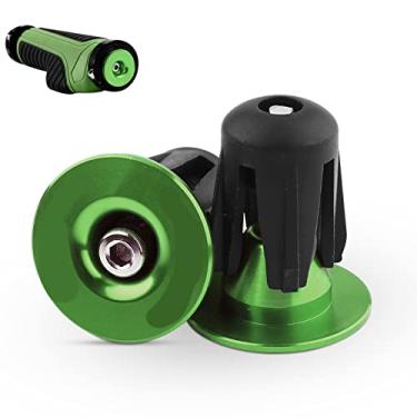 Imagem de extremidades de guidão de bicicleta ajustáveis de alumínio,Tampões de extremidade de guidão, tampa de plugue de extremidade de barra (Green)