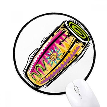 Imagem de DIYthinker Instrumento Colorido México Cultura Elemento Mouse Pad Desktop Escritório Tapete Redondo para Computador