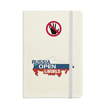 Imagem de Caderno secreto mapa da bandeira da Rússia aberto ao mundo diário clássico A5