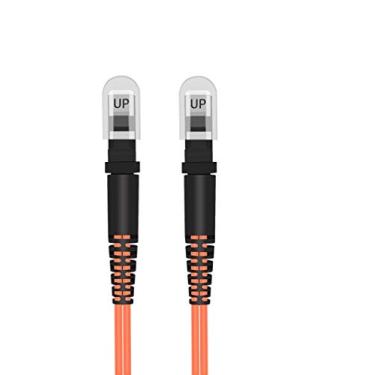 Imagem de Jeirdus Cabo de fibra MTRJ fêmea para MTRJ fêmea multimodo duplex - 1 m (3,3 pés) MTRJ-MTRJ 50/125um OM2 MM LSZH cabo jumper óptico laranja