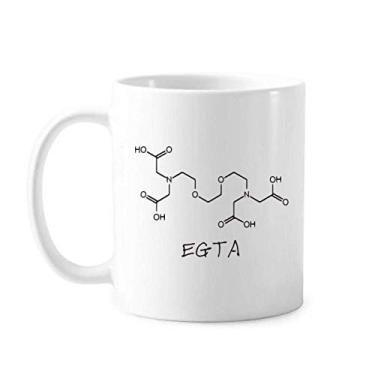 Imagem de Chemistry EGTA Caneca de cerâmica com fórmula estrutural química, xícara de porcelana e café