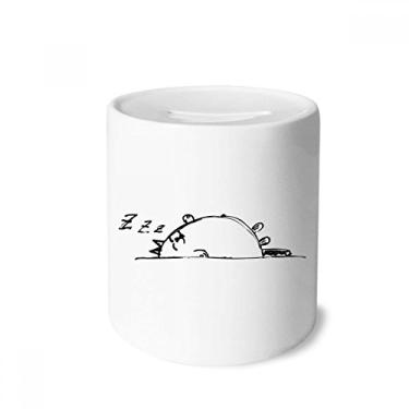 Imagem de DIYthinker Caixa de moedas de cerâmica para gatos preguiçosos, presente de cofrinho