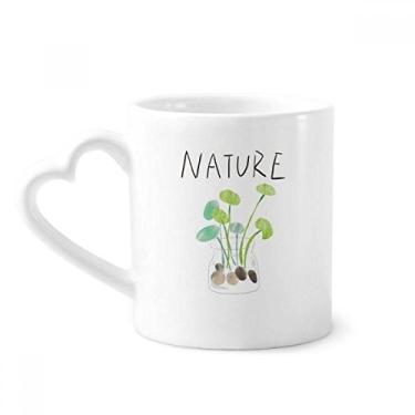 Imagem de Caneca de pintura de ilha natural xícara de café cerâmica alça de coração 355 ml