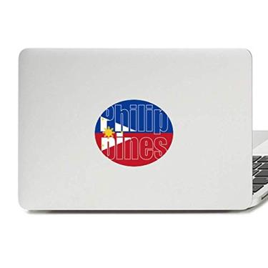 Imagem de Adesivo de vinil com o nome da bandeira do país Filipinas, adesivo para notebook
