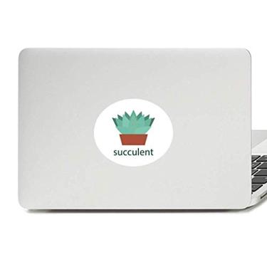 Imagem de Adesivo de vinil com emblema de planta verde para suculentas em vaso de cacto, adesivo para laptop