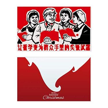 Imagem de Livro Mulher Soldado Patriotismo Vermelho Feriado Feliz Natal Cartão de Parabéns Mensagem de Natal