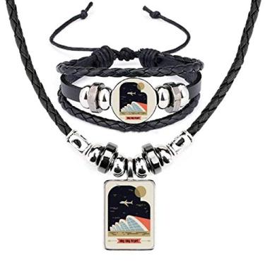 Imagem de Conjunto de joias de pulseira de couro do aeroporto internacional de Hong Kong