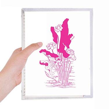 Imagem de Caderno de folhas soltas com flores de lótus e folhas de lótus
