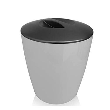 Imagem de Lixeira Vitra Vintage 5L Para Cozinha Banheiro E Escritório Branco e Grafite