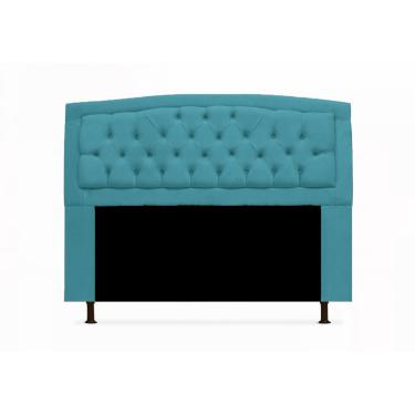 Imagem de Cabeceira Geovana Para Cama Box Queen 160 cm Suede Azul Turquesa - LM DECOR