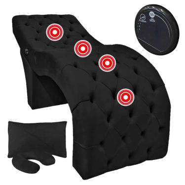 Imagem de Maca Mesa Profissional com Vibroterapia Massagem Clínica Veludo Preto SOFA STORE