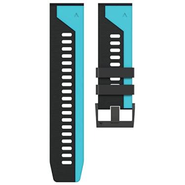 Imagem de ONECMN 22 26 mm pulseiras de silicone QuickFit para Garmin Fenix 7 7X 6X 6Pro EPIX Easyfit Band Fenix5 5X 935 945 Pulseira Smartwatch (Cor: Preto Azul, Tamanho: 26mm Fenix5X 6X Pro)