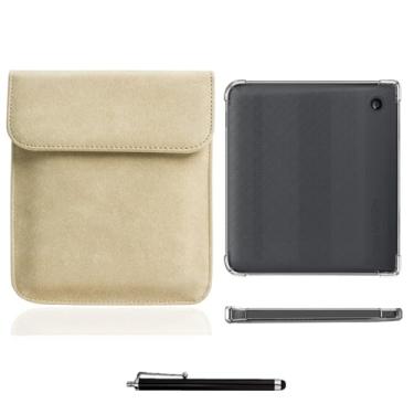 Imagem de enoxboo Capa para Kobo Libra 2 (Release 2021), Tampa Transparente de Back Protective Traseiro da TPU Soft para 7 "Kobo Libra 2, Vem com Uma Bolsa de Manga e Uma Caneta com Tela Sensível Ao Toque