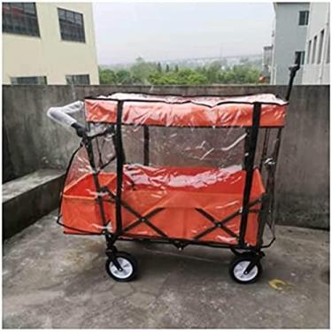 Imagem de Capa de chuva para carrinho universal, capa de chuva de plástico transparente, vagão dobrável dobrável para uso externo acessórios para carrinho de carrinho portátil - capa de chuva vento de