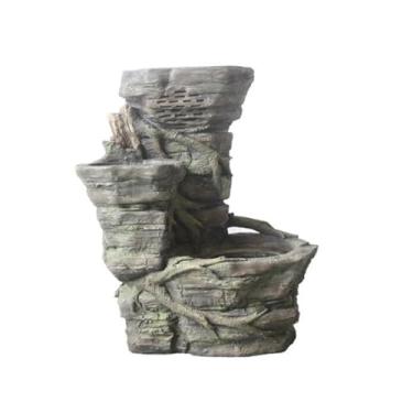 Imagem de GRFIT Alto-falante Bluetooth solar à prova d'água ao ar livre pedra parque villa pátio gramado luz LED alto-falante sem fio (cor: B)