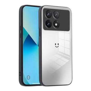 Imagem de XINYEXIN Capa de telefone de vidro gradiente para Xiaomi Poco X6 Pro 5G - proteção fina, amortecedor de silicone macio, à prova de choque e resistente a arranhões - preta